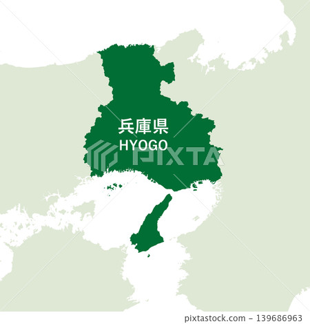 日本兵庫縣地圖向量插圖素材 139686963