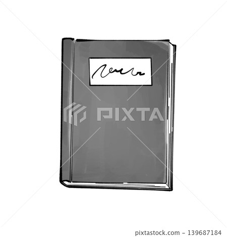 A simple monochrome illustration of a closed book. A simple monochrome illustration of a closed book. 139687184