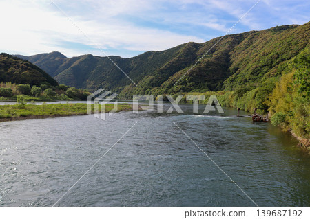Kochi Prefecture, the Shimanto River in fresh greenery Kochi Prefecture, the Shimanto River in fresh greenery 139687192