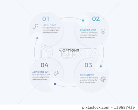 4 Step Circular Infographic Diagram Template 4 Step Circular Infographic Diagram Template 139687439