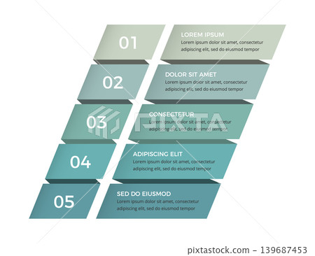 Five Steps Business Infographic Template Five Steps Business Infographic Template 139687453