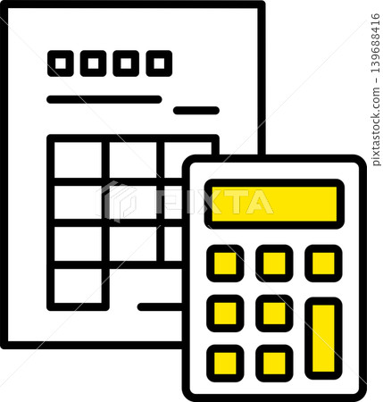 Quotation/Invoice and Calculator Money Icon Illustration (Color) Quotation/Invoice and Calculator Money Icon Illustration (Color) 139688416