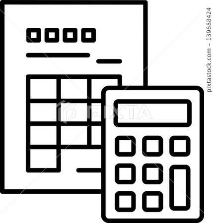Quotation/Invoice and calculator/money icon illustration Quotation/Invoice and calculator/money icon illustration 139688424
