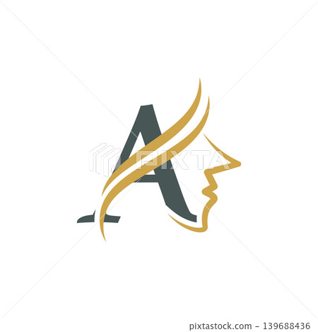 Women face with A initial letter Women face with A initial letter 139688436