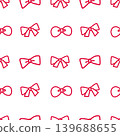 Crayon bow or ribbon gift hand drawn line seamless pattern background for wrapping and wallpaper 139688655