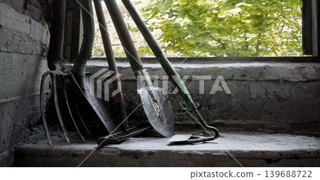 Old tools in the barn Old tools in the barn 139688722