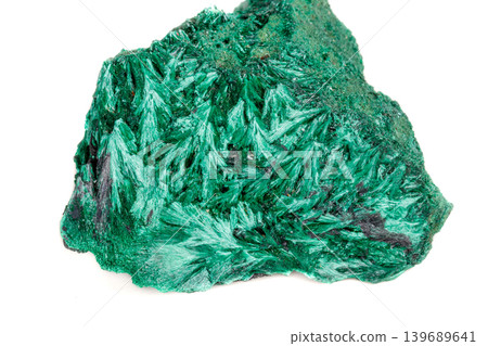 Macro mineral stone plisoviy, plush, satin malachite on a white background Macro mineral stone plisoviy, plush, satin malachite on a white background 139689641