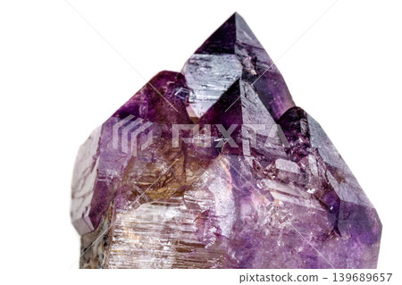Macro Mineral Stone Amethyst together smoky quartz, rauchtopaz on a white background Macro Mineral Stone Amethyst together smoky quartz, rauchtopaz on a white background 139689657