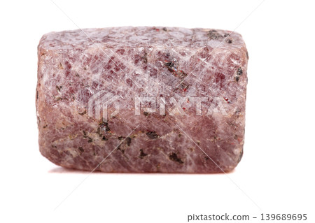 Macro mineral stone Ruby in the breed a white background Macro mineral stone Ruby in the breed a white background 139689695