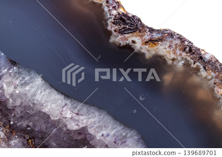 Macro mineral stone Agate breed a white background Macro mineral stone Agate breed a white background 139689701