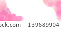 Watercolor texture banner background material, pink, horizontal. 139689904