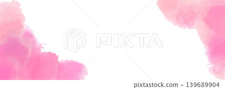 Watercolor texture banner background material, pink, horizontal. Watercolor texture banner background material, pink, horizontal. 139689904