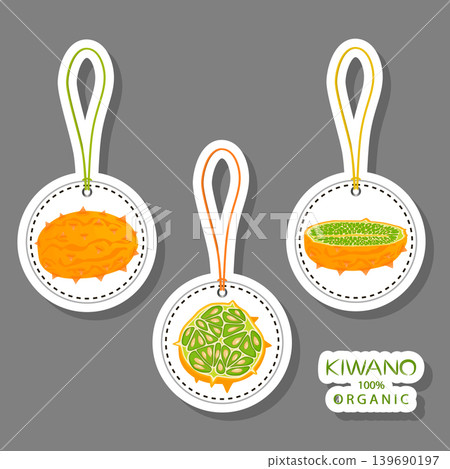 Illustration on theme big set different types african kiwano Illustration on theme big set different types african kiwano 139690197