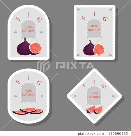 Vector icon illustration logo for whole ripe fruit purple fig Vector icon illustration logo for whole ripe fruit purple fig 139690385