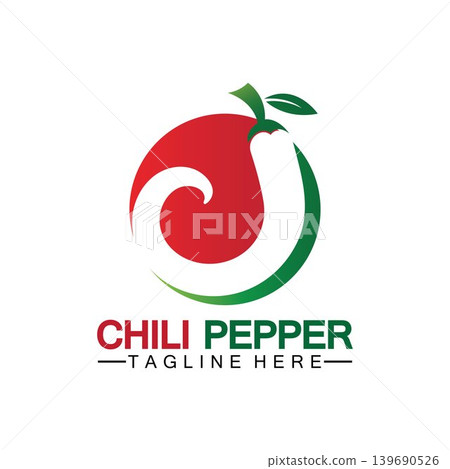 Chili pepper logo vector icon illustration design template Chili pepper logo vector icon illustration design template 139690526