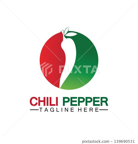 Chili pepper logo vector icon illustration design template Chili pepper logo vector icon illustration design template 139690531