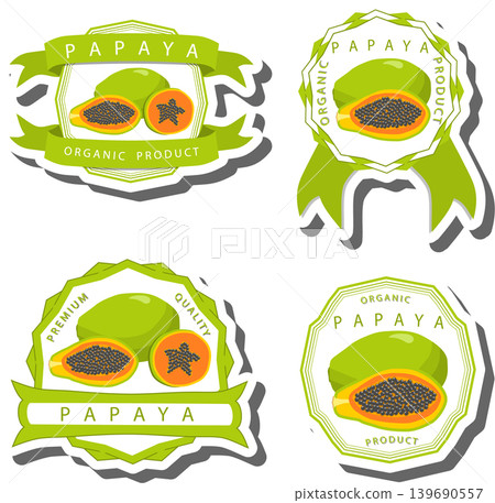 Fruit theme from set juicy delicious papaya of various sizes Fruit theme from set juicy delicious papaya of various sizes 139690557