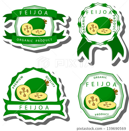 Fruit theme from set juicy delicious feijoa of various sizes Fruit theme from set juicy delicious feijoa of various sizes 139690569
