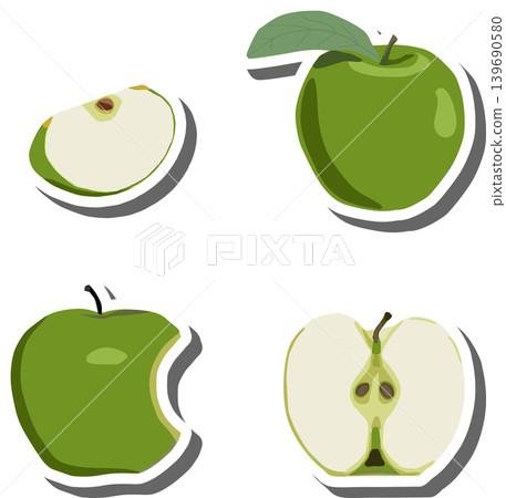 Fruit theme from set juicy delicious apple of various sizes Fruit theme from set juicy delicious apple of various sizes 139690580