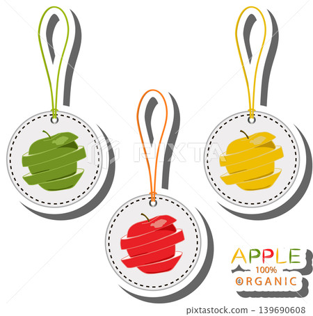 Fruit theme from set juicy delicious apple of various sizes 139690608
