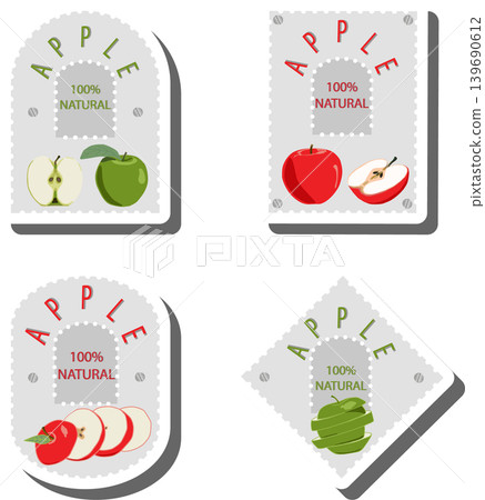 Fruit theme from set juicy delicious apple of various sizes Fruit theme from set juicy delicious apple of various sizes 139690612