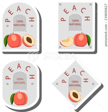Fruit theme from set juicy delicious peach of various sizes Fruit theme from set juicy delicious peach of various sizes 139690627