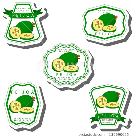 Fruit theme from set juicy delicious feijoa of various sizes Fruit theme from set juicy delicious feijoa of various sizes 139690635