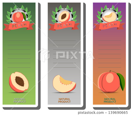 Fruit theme from set juicy delicious peach of various sizes Fruit theme from set juicy delicious peach of various sizes 139690665