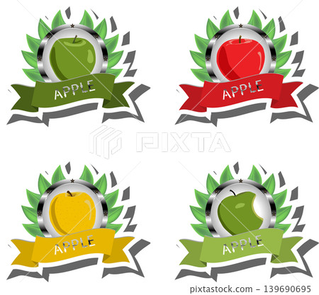 Fruit theme from set juicy delicious apple of various sizes Fruit theme from set juicy delicious apple of various sizes 139690695