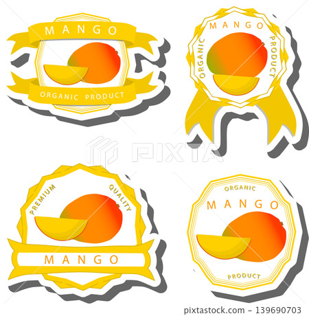 Fruit theme from set juicy delicious mango of various sizes 139690703