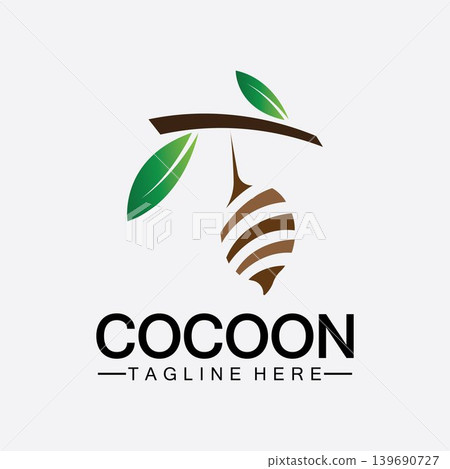 Cocoon logo vector illustration design template Cocoon logo vector illustration design template 139690727