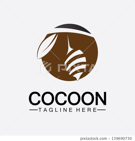 Cocoon logo vector illustration design template Cocoon logo vector illustration design template 139690730