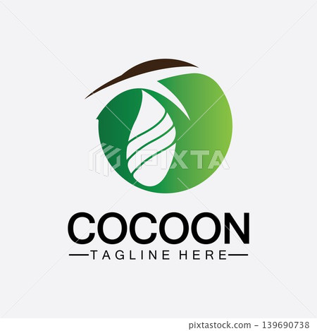 Cocoon logo vector illustration design template Cocoon logo vector illustration design template 139690738