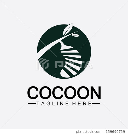 Cocoon logo vector illustration design template Cocoon logo vector illustration design template 139690739