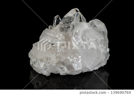 Macro mineral stone rhinestone, rock crystal on a black background 139690769