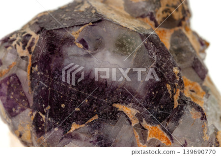 macro mineral fluorite stone on white background macro mineral fluorite stone on white background 139690770