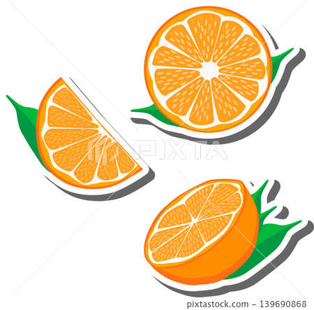 Fruit theme from set juicy delicious orange of various sizes Fruit theme from set juicy delicious orange of various sizes 139690868