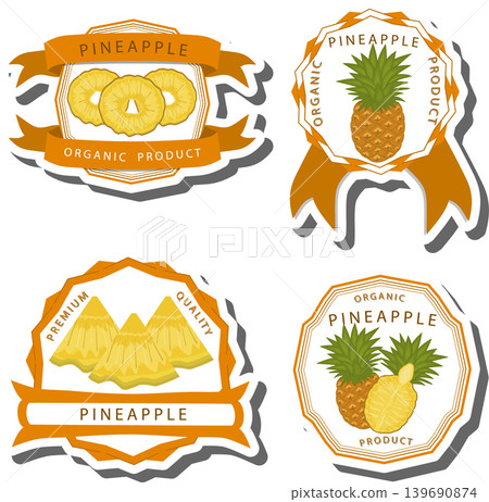 Fruit theme from set juicy delicious pineapple of various sizes Fruit theme from set juicy delicious pineapple of various sizes 139690874