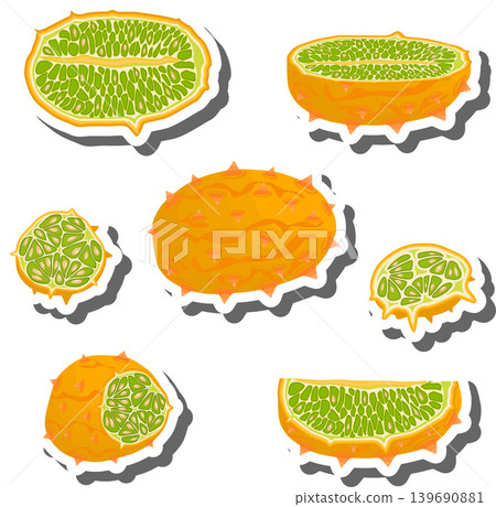 Fruit theme from set juicy delicious kiwano of various sizes Fruit theme from set juicy delicious kiwano of various sizes 139690881