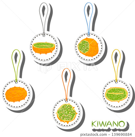 Fruit theme from set juicy delicious kiwano of various sizes Fruit theme from set juicy delicious kiwano of various sizes 139690884