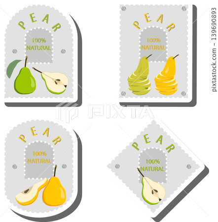 Fruit theme from set juicy delicious pear of various sizes Fruit theme from set juicy delicious pear of various sizes 139690893