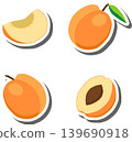 Fruit theme from set juicy delicious apricot of various sizes Fruit theme from set juicy delicious apricot of various sizes 139690918