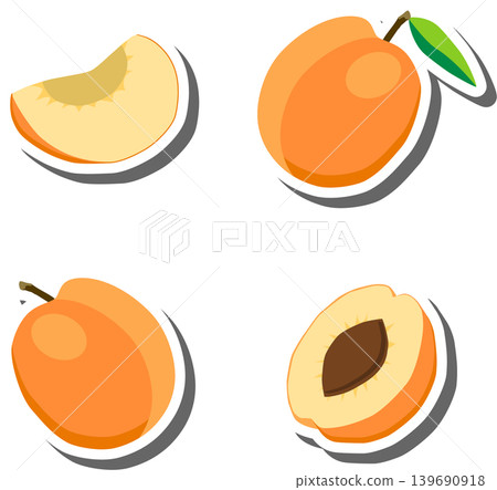Fruit theme from set juicy delicious apricot of various sizes Fruit theme from set juicy delicious apricot of various sizes 139690918