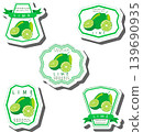 Fruit theme from set juicy delicious lime of various sizes 139690935
