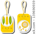 Fruit theme from set juicy delicious corn of various sizes 139690939