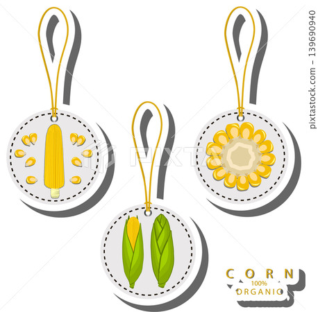 Fruit theme from set juicy delicious corn of various sizes Fruit theme from set juicy delicious corn of various sizes 139690940