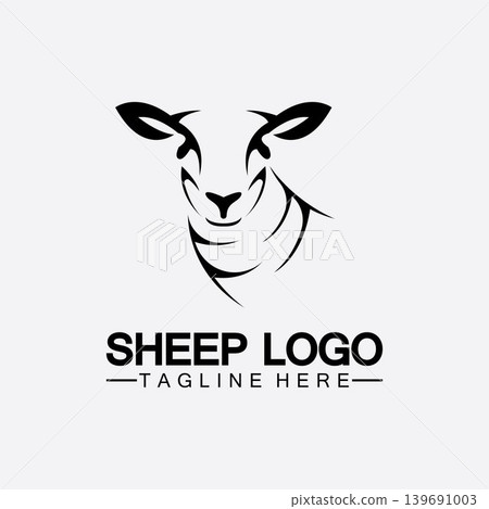 Sheep head logo vector icon illustration design template Sheep head logo vector icon illustration design template 139691003