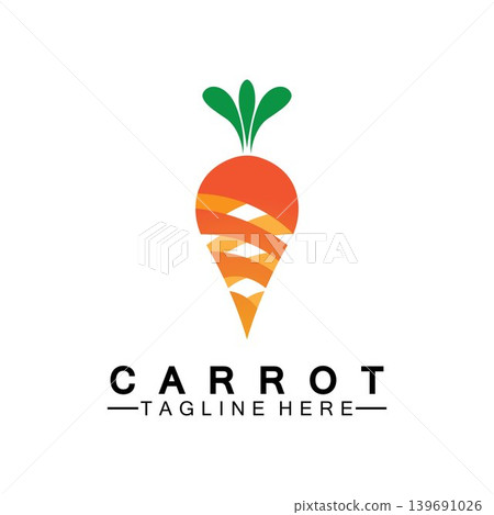 Carrot logo vector icon illustration design template Carrot logo vector icon illustration design template 139691026