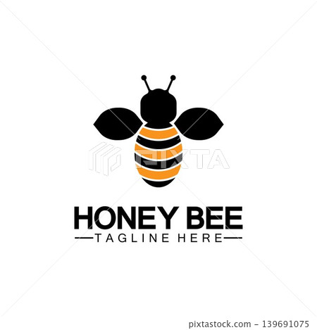 Bee honey logo vector icon symbol illustration design template Bee honey logo vector icon symbol illustration design template 139691075