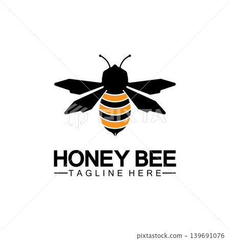 Bee honey logo vector icon symbol illustration design template Bee honey logo vector icon symbol illustration design template 139691076